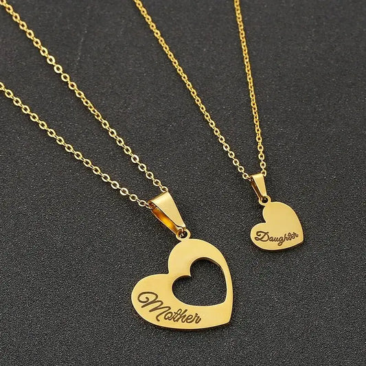 2pcs/Set Mother Daughter Heart Necklace Timeless Love Necklace Collection